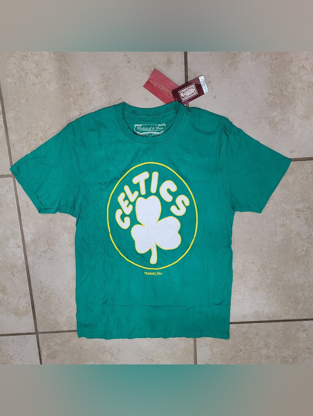 Mitchell & Ness kelly green Boston Celtics NBA Mens Size M Medium t-shirt